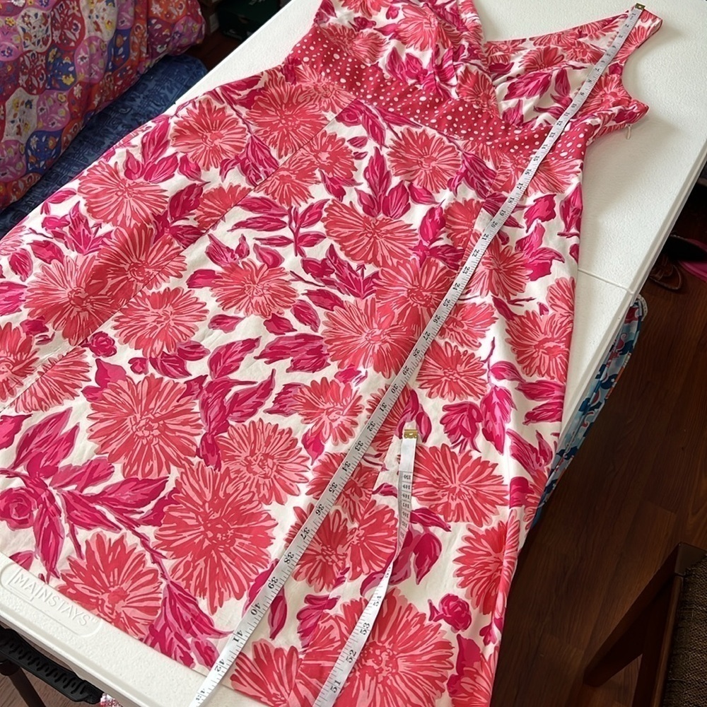 Boden Floral Sleeveless V Neck Dress Lined Cotton Sz 10 L - Picture 6 of 12